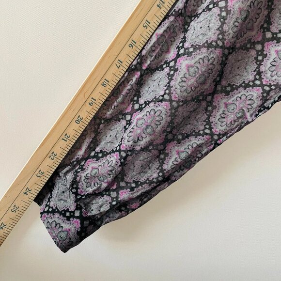 Worthington Womens Purple Long Sleeve Medallion Tile Button Up Blouse Size 2X - Picture 8 of 8